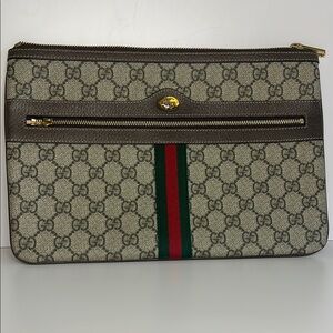 Gucci Supreme Ophidia Beige and Brown Pouch